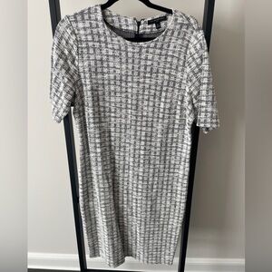 Banana Republic Monochrome Checkered Long Sleeve Dress